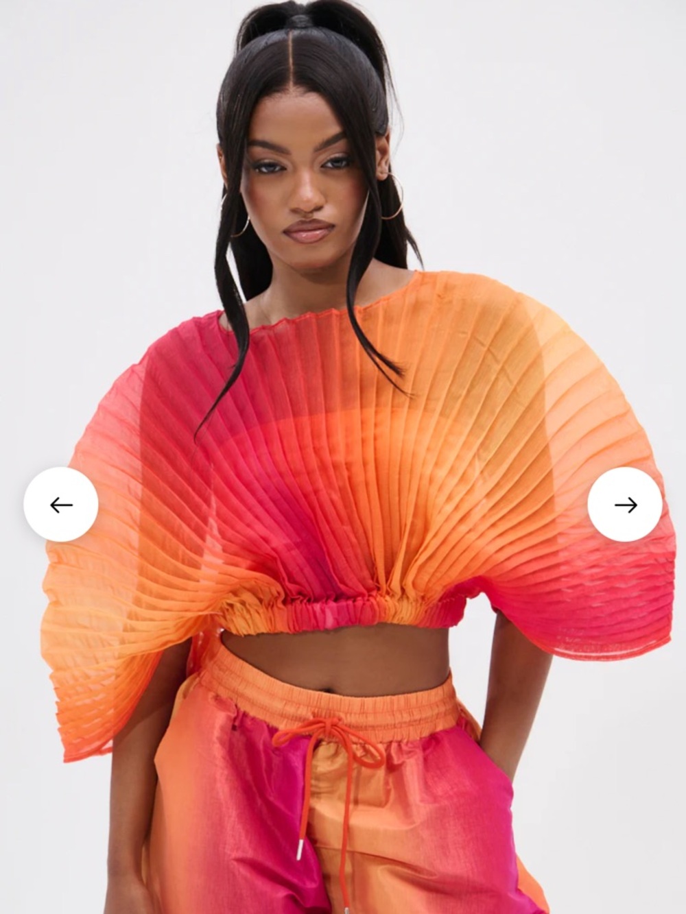 AKIRA Sunset Ombre Top and Wide-Leg Pants in Orange & Pink NWT Size M - Picture 6 of 10